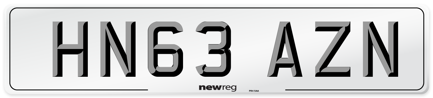 HN63 AZN Number Plate from New Reg